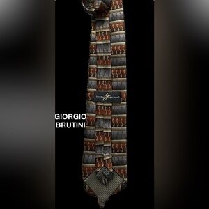 Giorgio Brutini Elegant Blue and Brown Tie